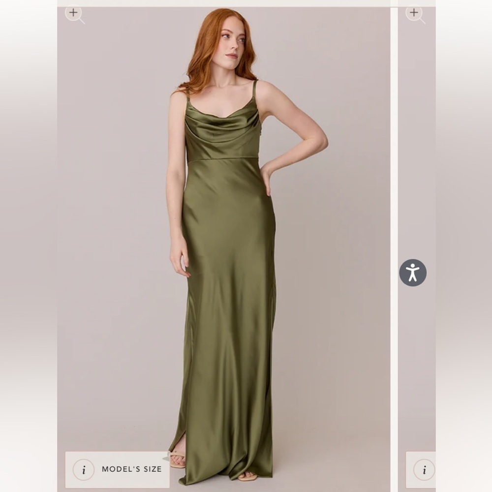 Revelry Skye Satin Dress Green size 8